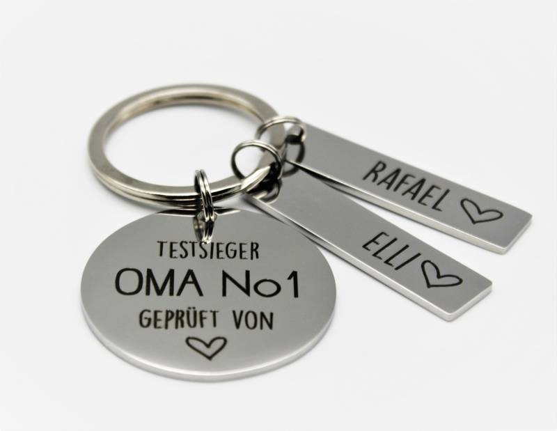 Oma No.1 Geprüft Von- Personalisierter Schlüsselanhänger Mit Gravur Namen Anhänger - Geschenk Für Beste Aus Edelstahl von Gravur19