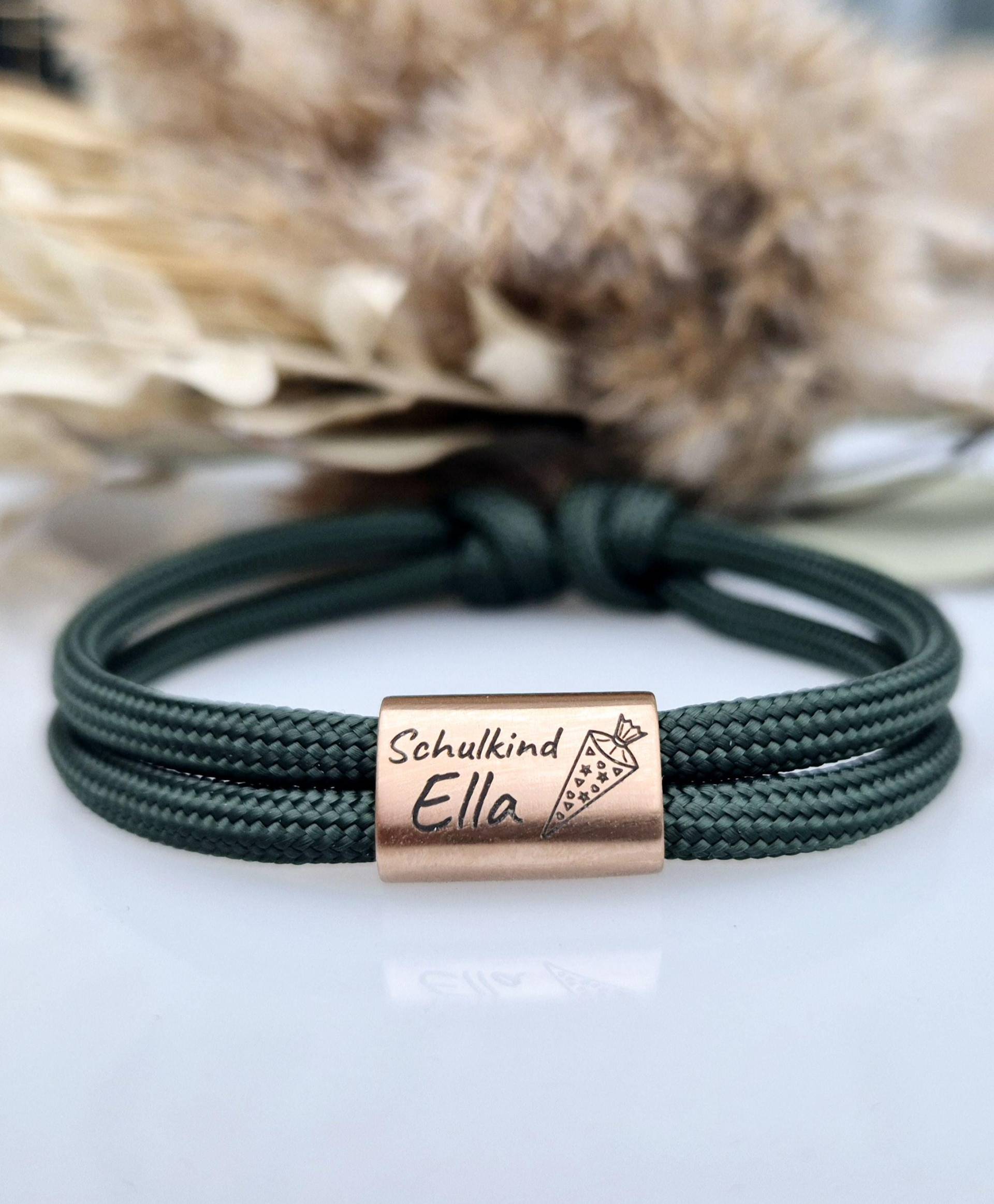 Schulkind Geschenk, 2025, Schulkind, Personalisiertes Schmuck, Schultüte, Schuleinführung, Gravur Armband Einschulung von GravurGass