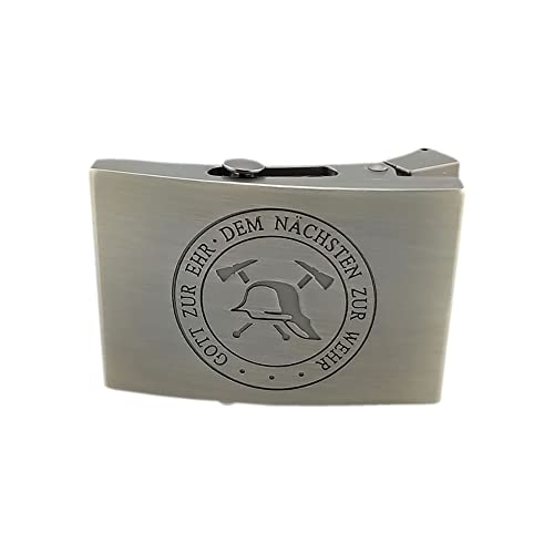GravurManufakturBerlin Gürtelschließe für Hosengürtel Feuerwehr Gott zur Ehr Dem Nächsten zur Wehr - 4 cm breit ohne Gürtel von GravurManufakturBerlin