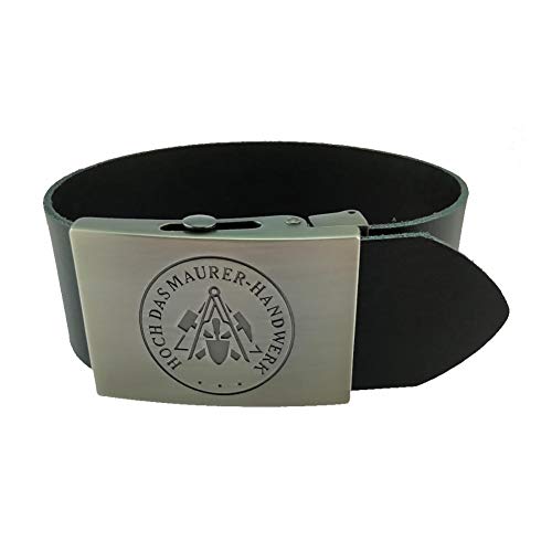 GravurManufakturBerlin Hosengürtel Maurer Handwerk Zunftzeichen Ledergürtel 4 cm breit Einheitslänge kürzbar GravurManufakturBerlin Hosengürtel Maurer Handwerk Zunftzeichen Ledergürtel 4 cm breit Einheitslänge kürzbar von GravurManufakturBerlin