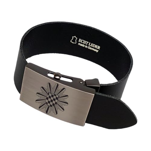 GravurManufakturBerlin Hosengürtel Polizeister Bayern Ledergürtel 4 cm breit Einheitslänge kürzbar von GravurManufakturBerlin