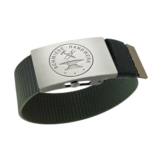 GravurManufakturBerlin Hosengürtel Schmied Handwerk Zunftzeichen Textilgürtel schwarz 4 cm breit Einheitslänge kürzbar GravurManufakturBerlin Hosengürtel Schmied Handwerk Zunftzeichen Textilgürtel schwarz 4 cm breit Einheitslänge kürzbar von GravurManufakturBerlin