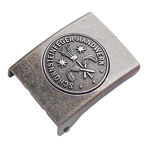 GravurManufakturBerlin Koppelschnalle Schornsteinfeger Kaminkehrer Handwerk Zunftzeichen Meister, Meisterschüler, Geselle, Lehrling, Alt-Meister Koppelschloss (Vintage) von GravurManufakturBerlin