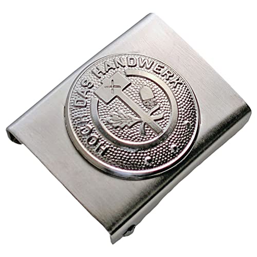 GravurManufakturBerlin Koppelschnalle Hoch Das Handwerk Zunftzeichen Lehrling Azubi Koppelschloss (Silbern) von GravurManufakturBerlin