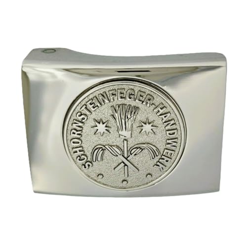 GravurManufakturBerlin Koppelschnalle Schornsteinfeger Kaminkehrer Handwerk Zunftzeichen Lehrling Azubi Koppelschloss (Silbern) von GravurManufakturBerlin