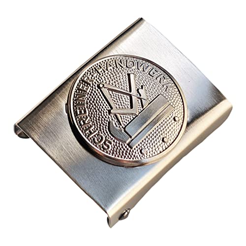 GravurManufakturBerlin Koppelschnalle Schreinerkunst Schreiner Handwerk Zunftzeichen Lehrling Azubi Koppelschloss (Silbern) von GravurManufakturBerlin