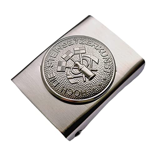 GravurManufakturBerlin Koppelschnalle Steinsetzer Plasterer Handwerk Zunftzeichen Lehrling Azubi Koppelschloss (Silbern) von GravurManufakturBerlin