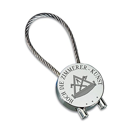 GravurManufakturBerlin Schlüsselanhänger Handwerkerzeichen Zunftmotive Logo silbern (Zimmermann) von GravurManufakturBerlin