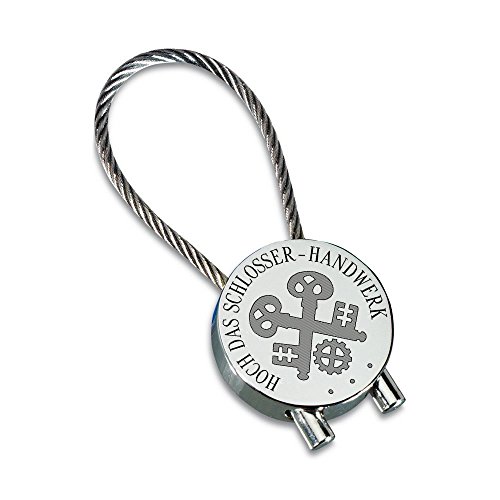GravurManufakturBerlin Schlüsselanhänger Schlosser Handwerk Zunft Logo silbern von GravurManufakturBerlin