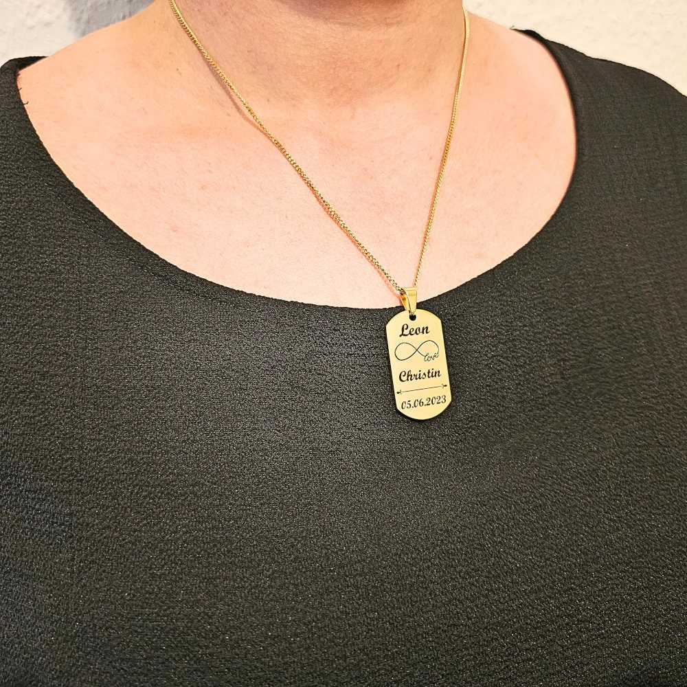 Personalisierte Halskette Mit Gravur | Personalisierter Schmuck Partner Liebesgeschenk Perfektes Geschenk Name Gravieren Personalisierte Halskette Mit Gravur | Personalisierter Schmuck Partner Liebesgeschenk Perfektes Geschenk Name Gravieren von GravurMomente