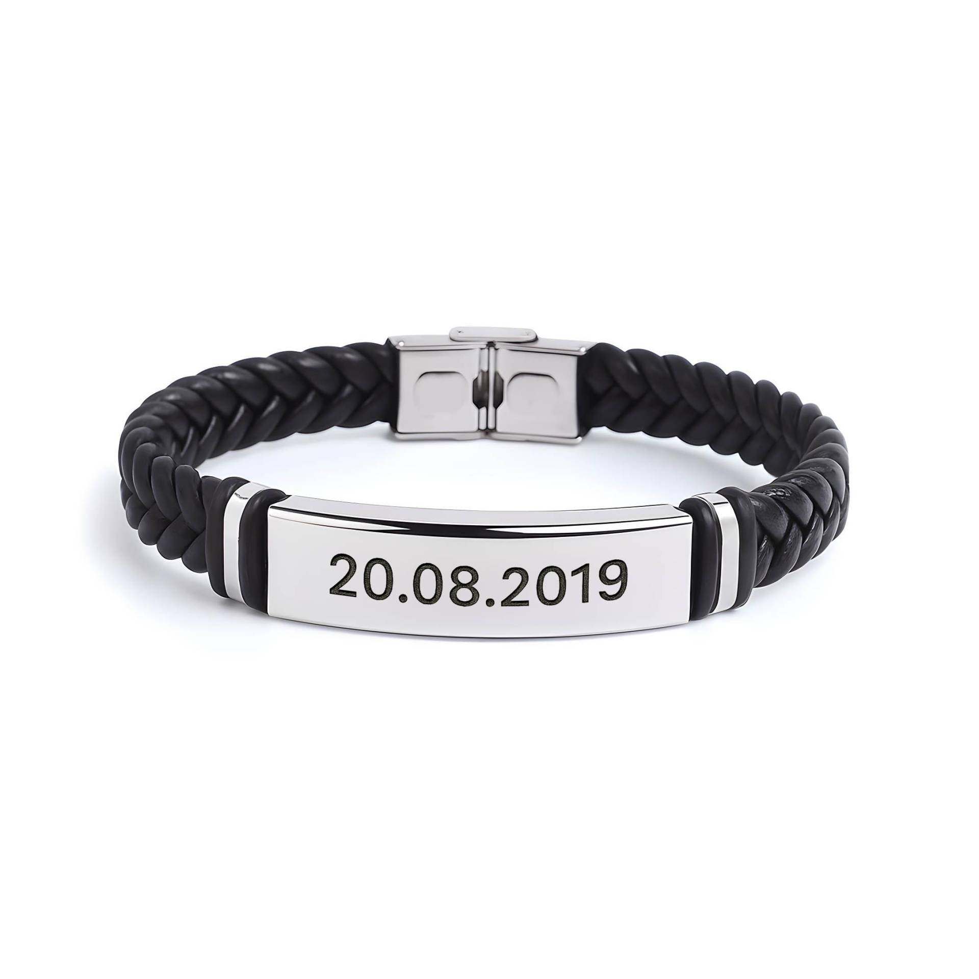 Armband Mit Individueller Lasergravur - Leder Optik Geflochten Armband Mit Individueller Lasergravur - Leder Optik Geflochten von GravurenKing