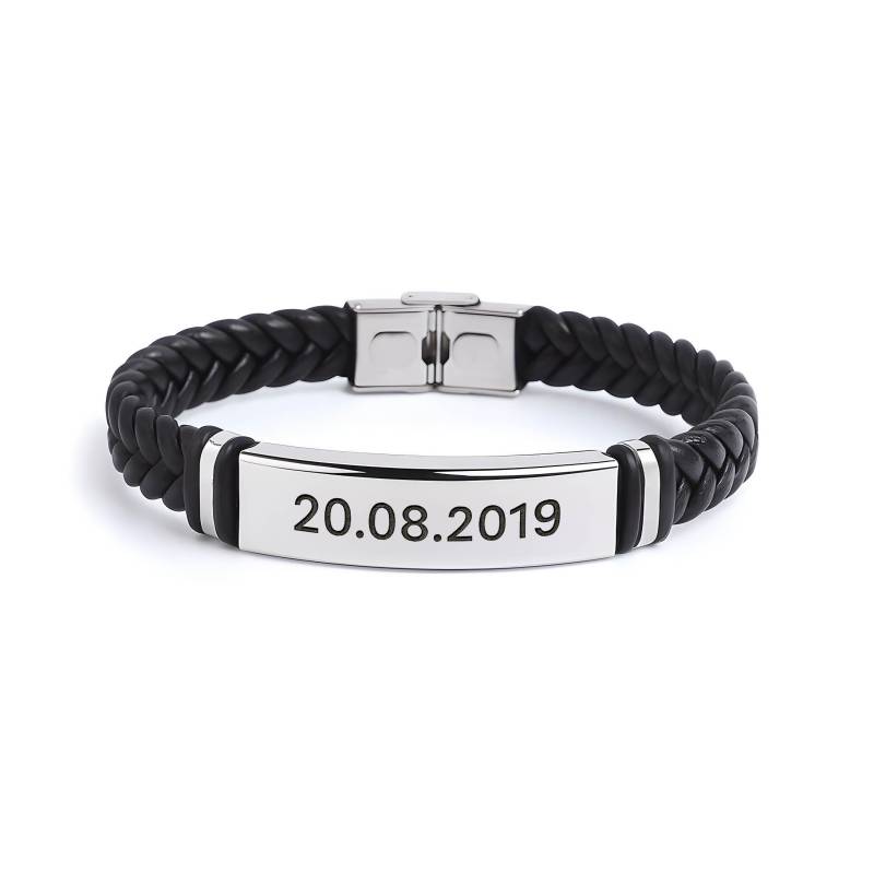 Armband Mit Individueller Lasergravur - Leder Optik Geflochten Armband Mit Individueller Lasergravur - Leder Optik Geflochten von GravurenKing