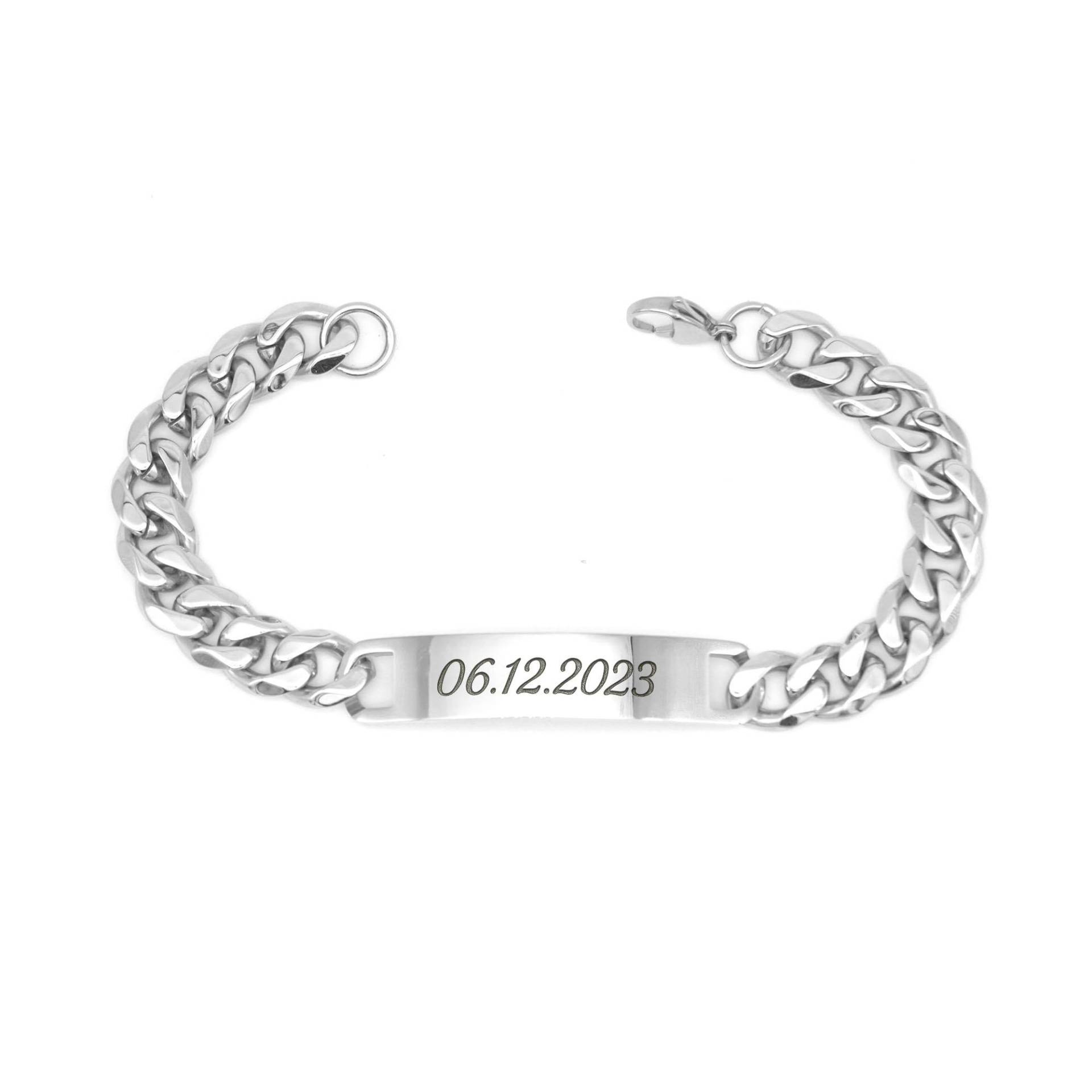 Breites Herrenarmband Mit Persönlicher Gravur - Edelstahl Armband Beschriftung Breites Herrenarmband Mit Persönlicher Gravur - Edelstahl Armband Beschriftung von GravurenKing