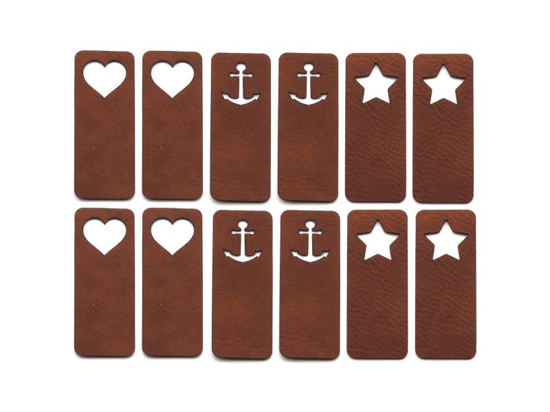 Hochwertige Kunstleder Labels - Nähanhänger 3Er-Mix Herzen, Sterne, Anker | Perfekt Für Kleidung, Taschen & Waschbar Einfach Anzunähen Hochwertige Kunstleder Labels - Nähanhänger 3Er-Mix Herzen, Sterne, Anker | Perfekt Für Kleidung, Taschen & Waschbar Einfach Anzunähen von Gravurheim