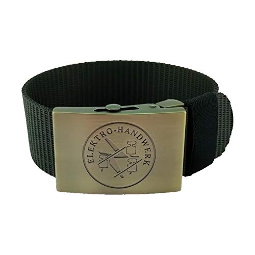 Gravurmanufaktur Elektro-Handwerk und Zunft - Hosengürtel, Schwarz, 40mm-breit-120cm-lang von GravurManufakturBerlin