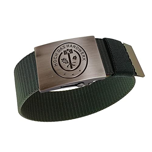 GravurManufakturBerlin Hosengürtel Hoch Das Handwerk Zunftzeichen Textilgürtel 4 cm breit Einheitslänge kürzbar GravurManufakturBerlin Hosengürtel Hoch Das Handwerk Zunftzeichen Textilgürtel 4 cm breit Einheitslänge kürzbar von GravurManufakturBerlin