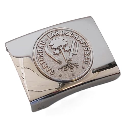 GravurManufakturBerlin Koppelschnalle Gartenbau Landschaftsbau Handwerk Zunftzeichen Lehrling Azubi Koppelschloss (Silbern) von GravurManufakturBerlin