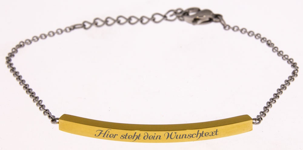 Armband Edelstahl Farbe Silber Gold Mit Gravur Armband Edelstahl Farbe Silber Gold Mit Gravur von Gravurspezialist