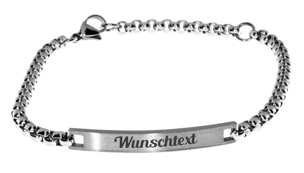 Armband Edelstahl Farbe Silber Mit Gravur Armband Edelstahl Farbe Silber Mit Gravur von Gravurspezialist