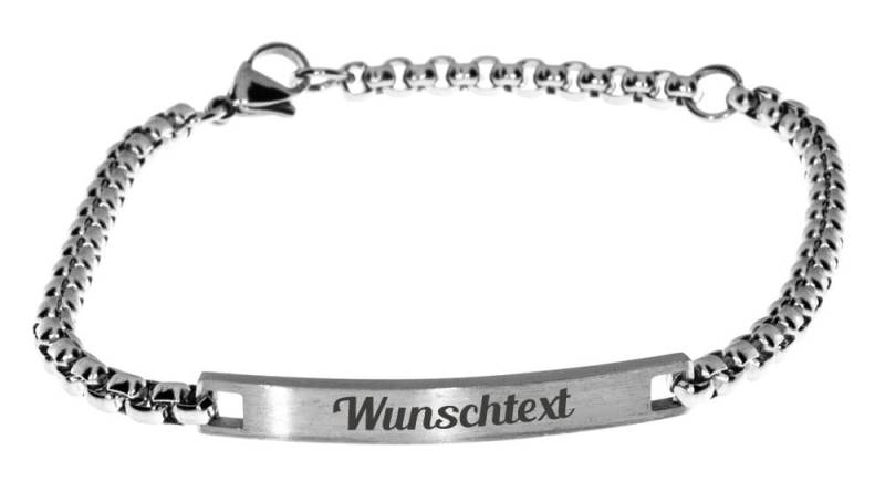 Armband Edelstahl Farbe Silber Mit Gravur von Gravurspezialist