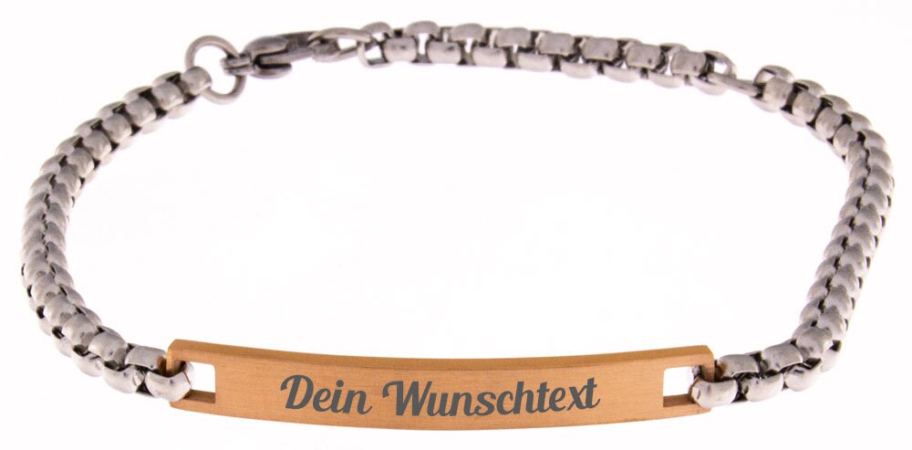 Armband Edelstahl Farbe Silber Rosegold Mit Gravur Armband Edelstahl Farbe Silber Rosegold Mit Gravur von Gravurspezialist