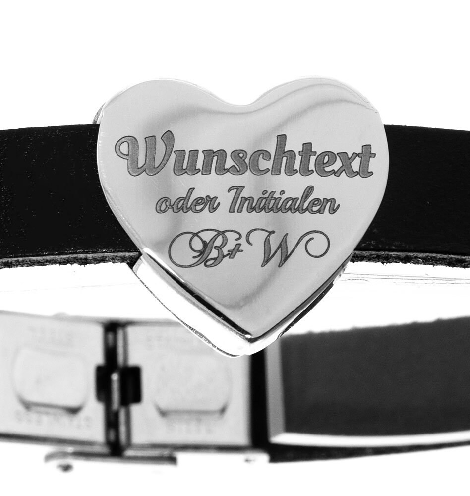 Id-Armband Herz Leder Mit Gravur Id-Armband Herz Leder Mit Gravur von Gravurspezialist