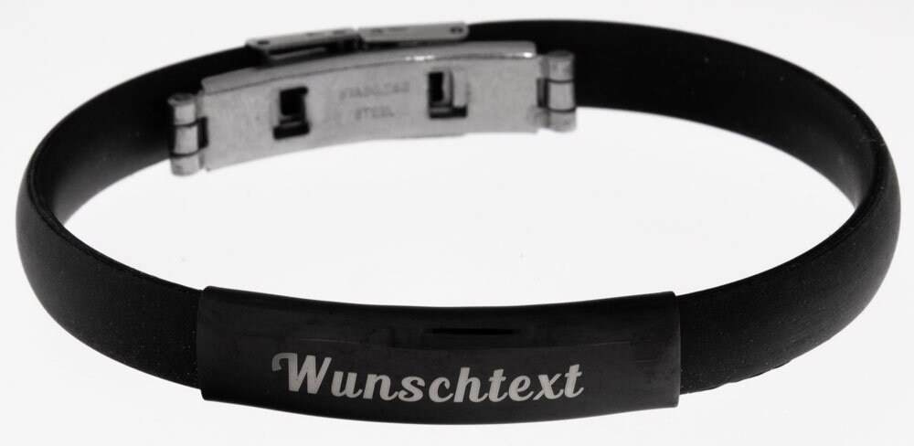 Id-Armband Kautschuk Schwarz Mit Gravur Id-Armband Kautschuk Schwarz Mit Gravur von Gravurspezialist