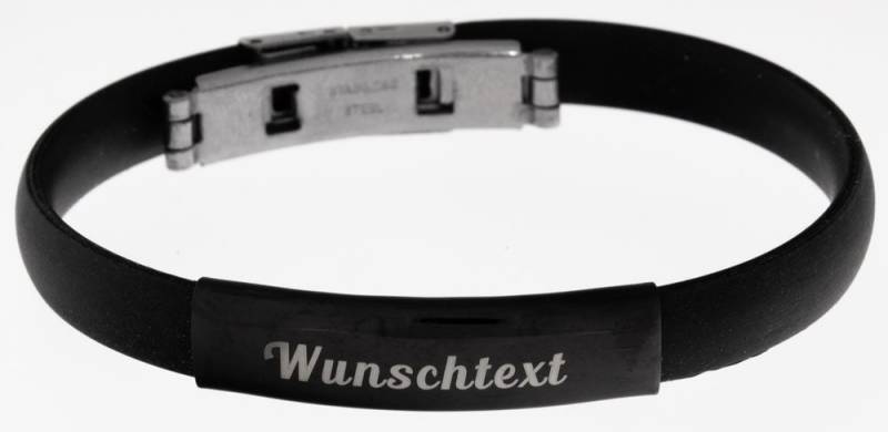 Id-Armband Kautschuk Schwarz Mit Gravur Id-Armband Kautschuk Schwarz Mit Gravur von Gravurspezialist