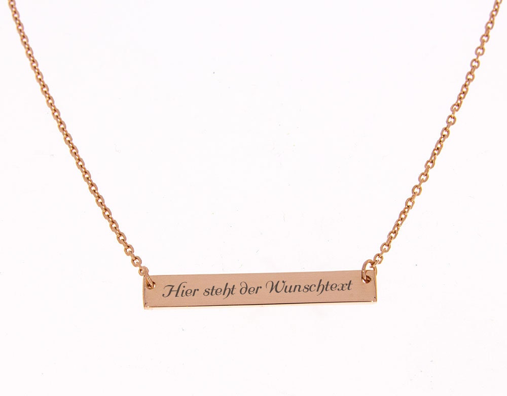 Nahu Kette Mit Schild Gravur Silber 925 Rose Vergoldet Nahu Kette Mit Schild Gravur Silber 925 Rose Vergoldet von Gravurspezialist