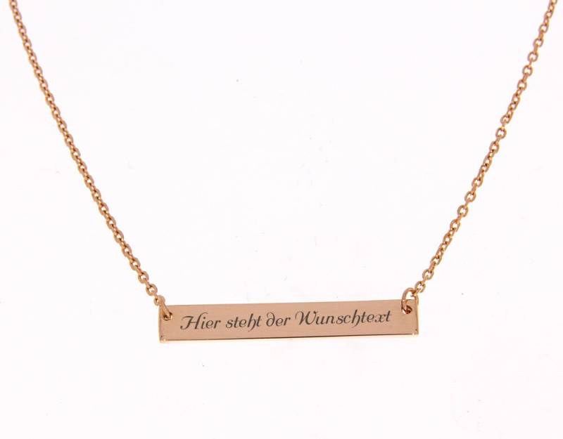Nahu Kette Mit Schild Gravur Silber 925 Rose Vergoldet Nahu Kette Mit Schild Gravur Silber 925 Rose Vergoldet von Gravurspezialist