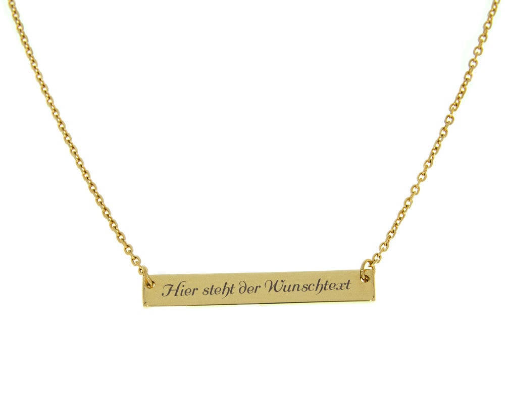Nahu Kette Mit Schild Gravur Silber 925 Vergoldet Nahu Kette Mit Schild Gravur Silber 925 Vergoldet von Gravurspezialist