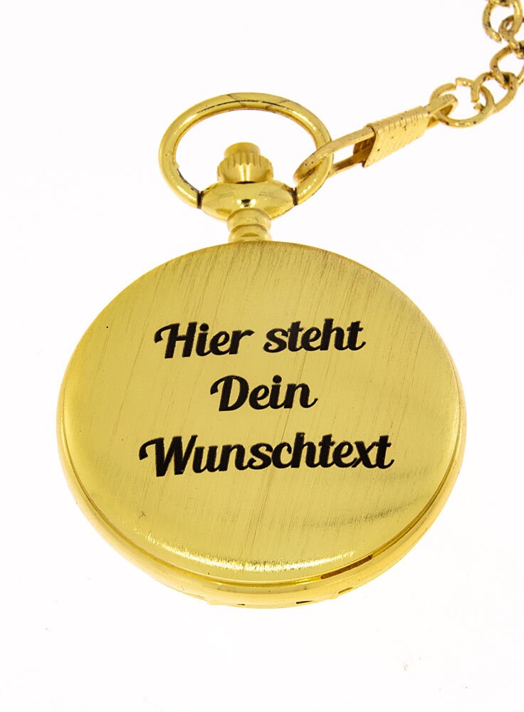 Taschenuhr Goldfarben Mit Persönlicher Gravur Taschenuhr Goldfarben Mit Persönlicher Gravur von Gravurspezialist