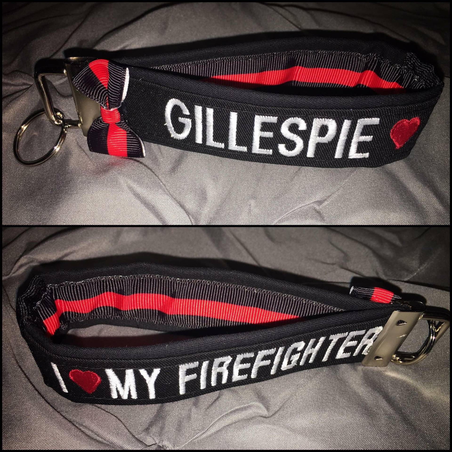 Feuerwehrmann Loopstyle Schlüsselanhänger - Dünne Rote Linie von GrayeGlitterCo