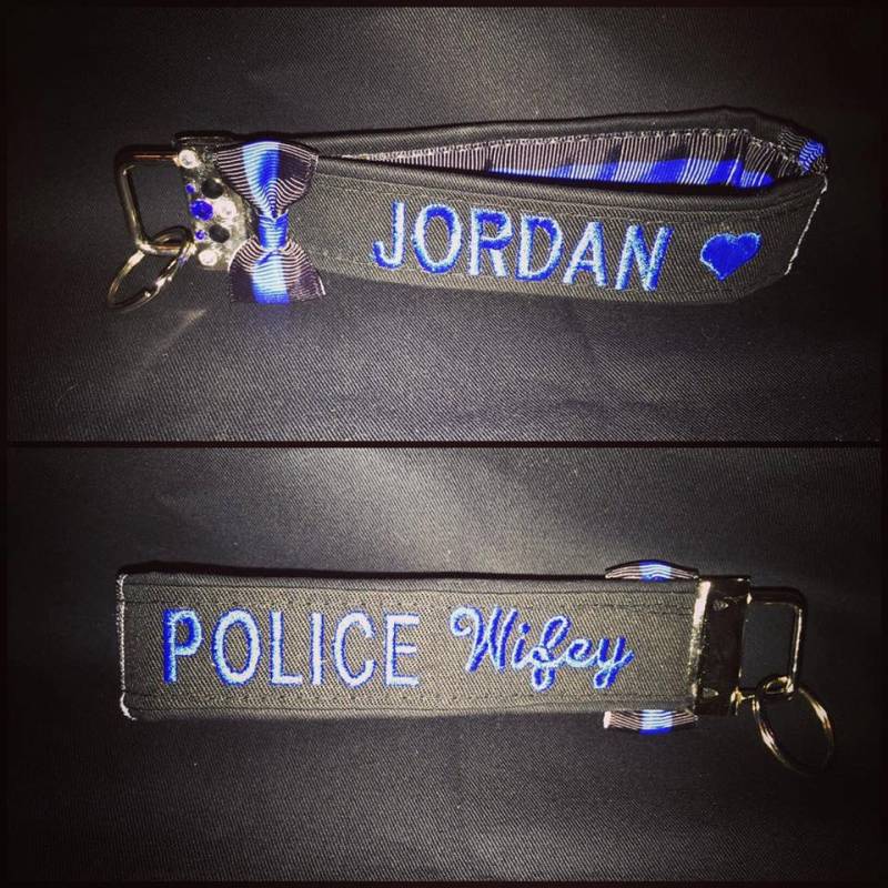 Polizei/Leo Loopstyle-Armband Schlüsselanhänger - Dünne Blaue Linie von GrayeGlitterCo