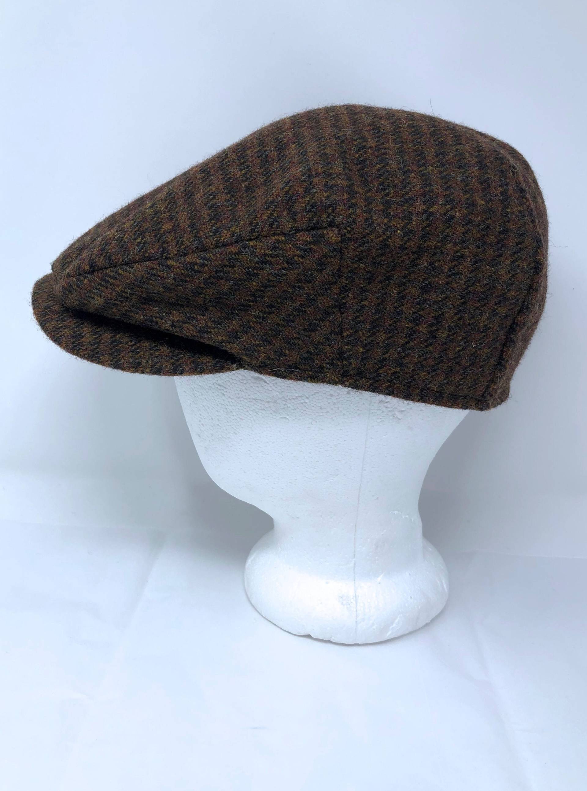 Hanna Hat Mütze Wolle Tweed Schiebermütze Irland Braun Schwarz von GraysonDesign