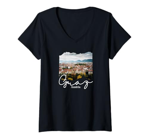 Damen Österreich Graz T-Shirt mit V-Ausschnitt Damen Österreich Graz T-Shirt mit V-Ausschnitt von Graz Österreich Souvenirs