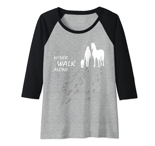 Damen Hund Pferd - Never walk alone - Pferdefan Hundeliebhaber Raglan Damen Hund Pferd - Never walk alone - Pferdefan Hundeliebhaber Raglan von Grazy Dog - Doglover Hundeliebhaber