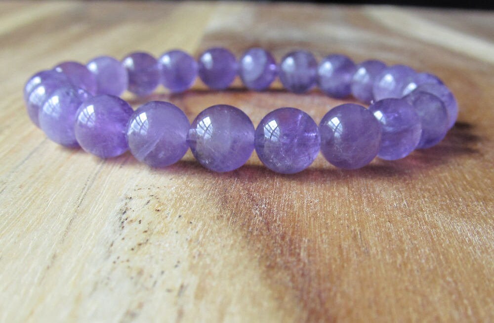 8 Mm Amethyst Armband Februar Geburtsstein, Naturstein Schmuck von GrdnEarthlyDelights