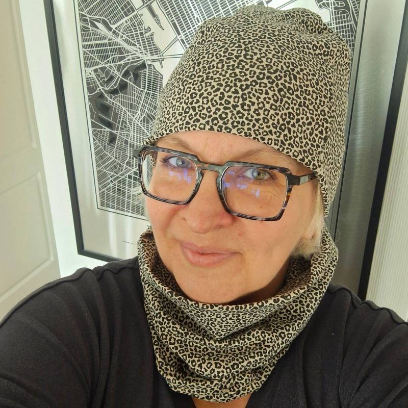 Set Haarband/Mütze + Loop Schal Leo Jersey Knoten Stirnband Loepard Halssocke Für Kinder Und Erwachsene von GreJaLo