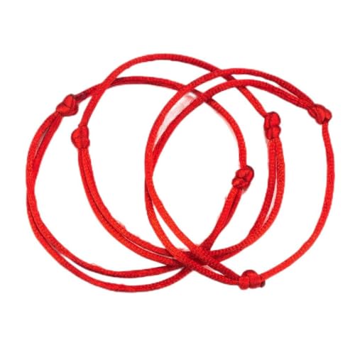 Greabuy 10 Stück einfaches, rotes Kordelarmband für Damen und Herren, Glücksschnur, Kabbala für Knoten, Amulett, Schmuck, 10 Stück Greabuy 10 Stück einfaches, rotes Kordelarmband für Damen und Herren, Glücksschnur, Kabbala für Knoten, Amulett, Schmuck, 10 Stück von Greabuy