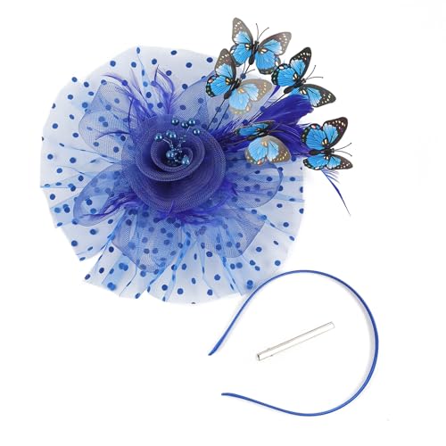 Greabuy 1920er Jahre Braut Schmetterling Kopfschmuck Royal Fascinator Breit Hochzeit Party Haarschmuck Elegant Hochzeit, 27*25*4cm, Kunststoff von Greabuy