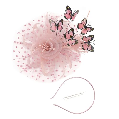 Greabuy 1920er Jahre Braut Schmetterling Kopfschmuck Royal Fascinator Breit Hochzeit Party Haarschmuck Elegant Hochzeit, 27*25*4cm, Kunststoff von Greabuy