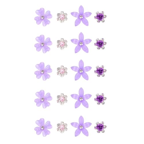 Greabuy 20 Stück weiße kleine Blumen-Haarspangen mit Strasssteinen, dekoratives Haar-Accessoire, Hochzeit von Greabuy