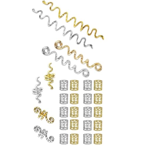 Greabuy 28 Stück Metall-Haarspangen Dreadlock-Verlängerungsringe für sicheres Flechten von Greabuy