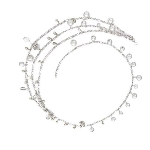 Greabuy Blingbling mehrschichtige Perlen, Taillenkette, verstellbare Länge, für Damen, eleganter Retro-Schmuck von Greabuy