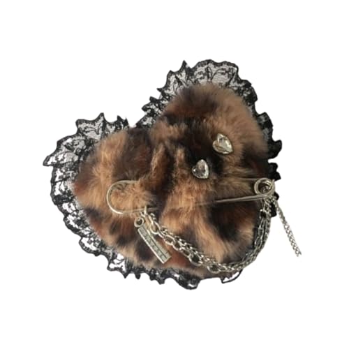 Greabuy Brosche Herz Strass Haarspange mit Anstecknadel Frauen Kinder Haarspangen Kopfschmuck Haarspangen Haarnadeln pelzig von Greabuy