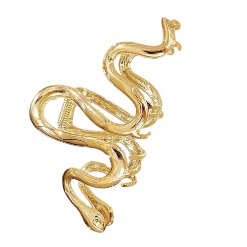 Greabuy Dark Series Punk Haarspange in Schlangenform, schwarzes Metall, Haarklammer für Damen, einzigartige Stile und starker Halt von Greabuy