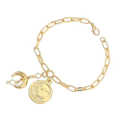Greabuy Elegant 14k Gold Moon Star Beach Charm Armband Verstellbares Zierliches Armband Schmuck Mit Figurenmotiven Für Frauen Verstellbares Mondsternarmband von Greabuy