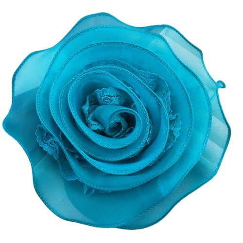 Greabuy Elegante Brosche mit Spitzenkanten, große Blume, trendiger Stoff, Blumennadel mit Spitzenrändern, einfache Blume, Ansteckblume, SizeApprox.19cm/7.48inches, Stoff von Greabuy