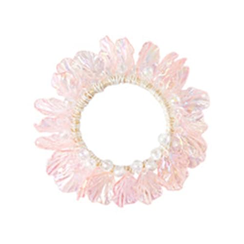 Greabuy Elegante Muschelperlen Haargummi für Damen, weiches elastisches Band, Haargummi, Pferdeschwanz-Halter für den täglichen Gebrauch und besondere Anlässe von Greabuy